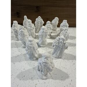 Wee Crafts Baker's Dozen Ready to Paint‎ Santa Ceramic Christmas Figurines
